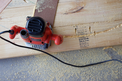 With the router, you will use a guide you make to cut the circle shape for the round table